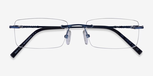 Earl Navy MetalEyeglass Frames from EyeBuyDirect, Closed View
