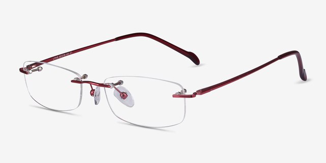 Lithe Cinnamon Red MetalEyeglass Frames from EyeBuyDirect, Angle View