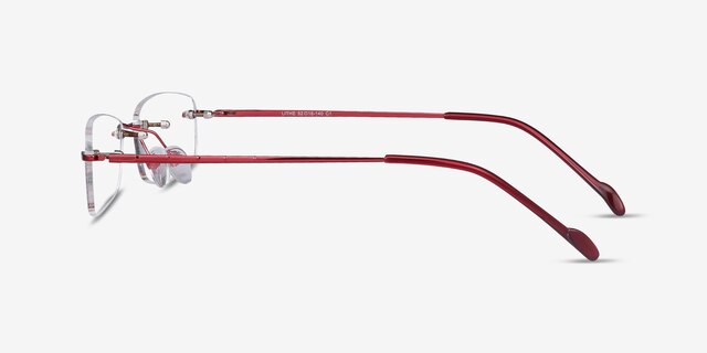 Lithe Cinnamon Red MetalEyeglass Frames from EyeBuyDirect, Side View