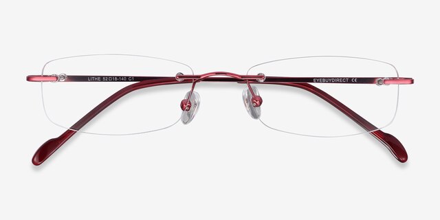 Lithe Cinnamon Red MetalEyeglass Frames from EyeBuyDirect, Closed View