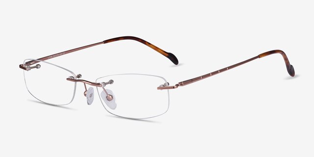 Lithe Or rose MétalMontures de lunettes de vue d'EyeBuyDirect, Vue d'Angle