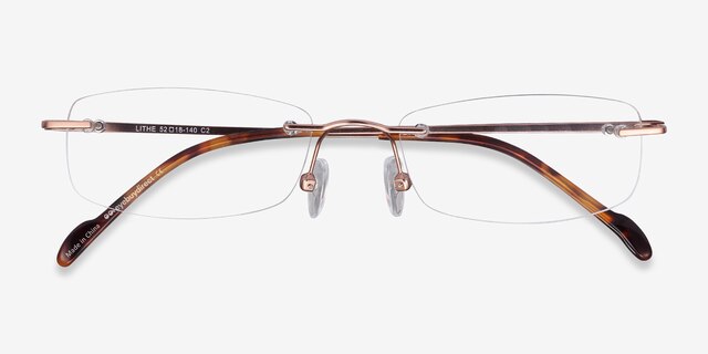 Lithe Or rose MétalMontures de lunettes de vue d'EyeBuyDirect, Vue Rapprochée