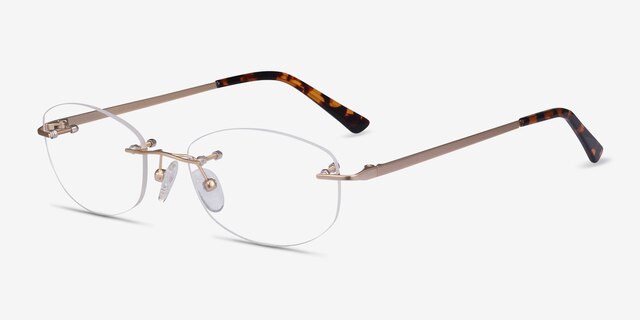 Athena Gold MetalEyeglass Frames from EyeBuyDirect, Angle View
