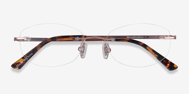 Athena Or rose MétalMontures de lunettes de vue d'EyeBuyDirect, Vue Rapprochée
