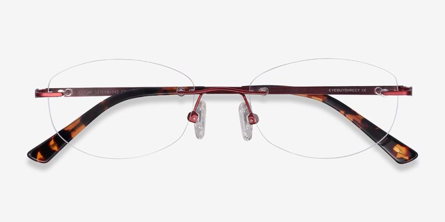 Athena Red MetalEyeglass Frames from EyeBuyDirect, Closed View