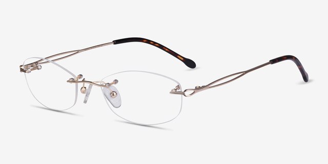 Create Doré MétalMontures de lunettes de vue d'EyeBuyDirect, Vue d'Angle
