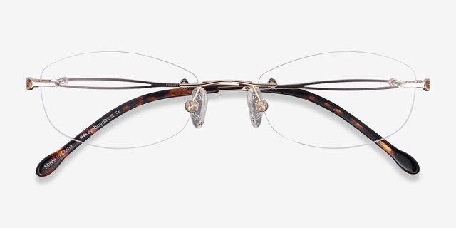 Create Doré MétalMontures de lunettes de vue d'EyeBuyDirect, Vue Rapprochée