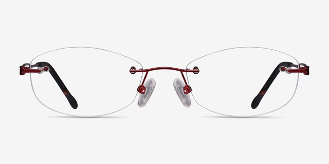 Create Burgundy MetalEyeglass Frames from EyeBuyDirect, Front View