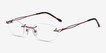 Create Burgundy MetalEyeglass Frames from EyeBuyDirect, Angle View