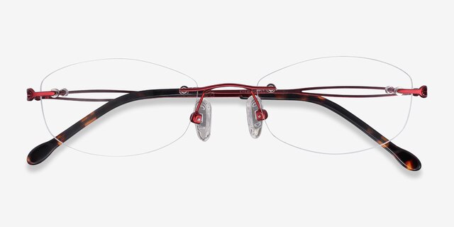 Create Burgundy MetalEyeglass Frames from EyeBuyDirect, Closed View