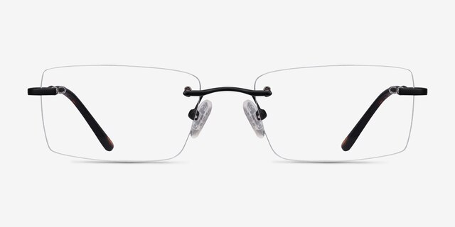 Enterprise Black MetalEyeglass Frames from EyeBuyDirect, Front View