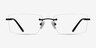 Enterprise Black MetalEyeglass Frames from EyeBuyDirect, Front View