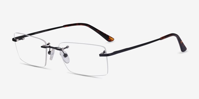 Enterprise Black MetalEyeglass Frames from EyeBuyDirect, Angle View