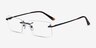 Enterprise Black MetalEyeglass Frames from EyeBuyDirect, Angle View