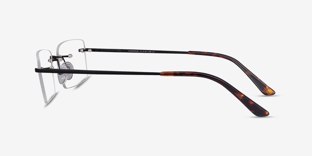 Enterprise Black MetalEyeglass Frames from EyeBuyDirect, Side View