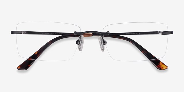 Enterprise Black MetalEyeglass Frames from EyeBuyDirect, Closed View