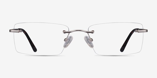 Enterprise Silver MetalEyeglass Frames from EyeBuyDirect, Front View