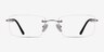 Enterprise Silver MetalEyeglass Frames from EyeBuyDirect, Front View