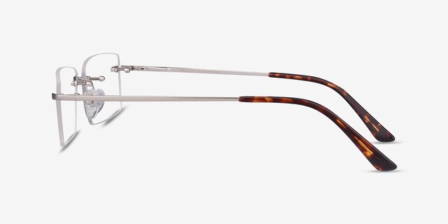 Enterprise Silver MetalEyeglass Frames from EyeBuyDirect, Side View