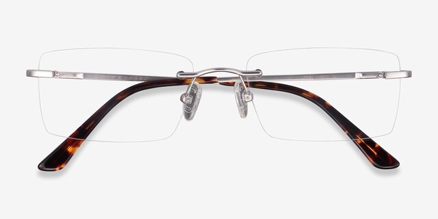 Enterprise Silver MetalEyeglass Frames from EyeBuyDirect, Closed View