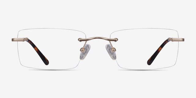 Enterprise Gold MetalEyeglass Frames from EyeBuyDirect, Front View