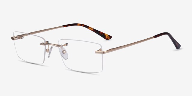Enterprise Gold MetalEyeglass Frames from EyeBuyDirect, Angle View