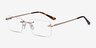 Enterprise Gold MetalEyeglass Frames from EyeBuyDirect, Angle View