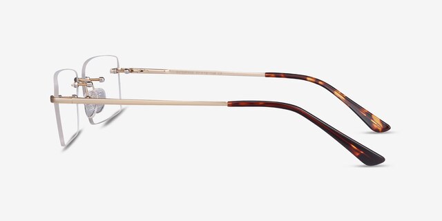 Enterprise Gold MetalEyeglass Frames from EyeBuyDirect, Side View