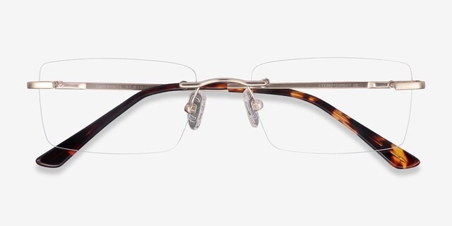 Enterprise Gold MetalEyeglass Frames from EyeBuyDirect, Closed View
