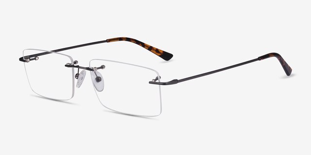 Evolve Gunmetal MétalMontures de lunettes de vue d'EyeBuyDirect, Vue d'Angle
