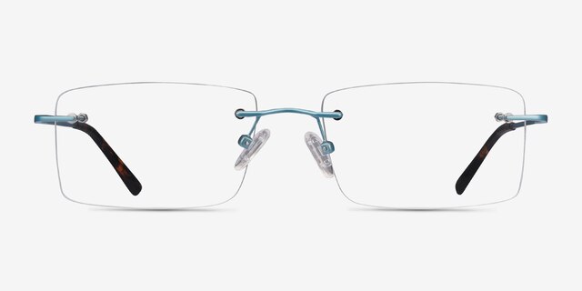 Evolve Blue MetalEyeglass Frames from EyeBuyDirect, Front View