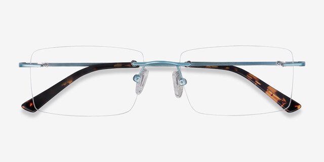 Evolve Blue MetalEyeglass Frames from EyeBuyDirect, Closed View