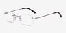 Forge Silver MetalEyeglass Frames from EyeBuyDirect, Angle View