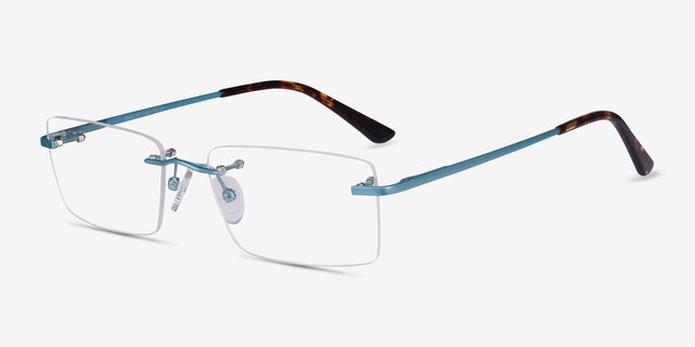 Bold Blue MetalEyeglass Frames from EyeBuyDirect, Angle View