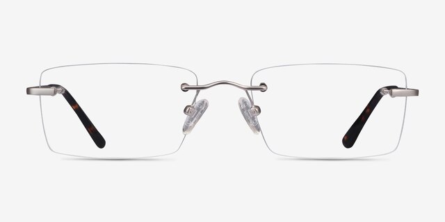 Bold Silver MetalEyeglass Frames from EyeBuyDirect, Front View
