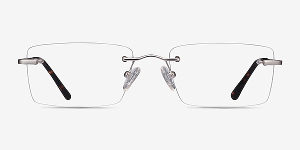 Bold Silver Metal Eyeglass Frames