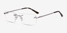 Bold Silver MetalEyeglass Frames from EyeBuyDirect, Angle View