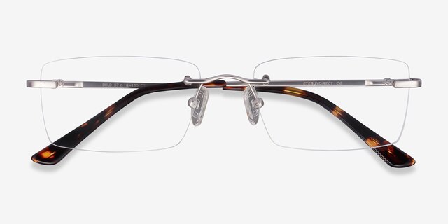 Bold Silver MetalEyeglass Frames from EyeBuyDirect, Closed View