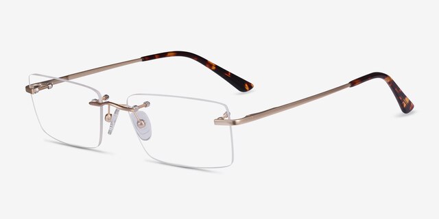 Bold Gold MetalEyeglass Frames from EyeBuyDirect, Angle View