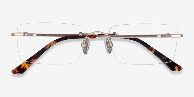 Bold Gold MetalEyeglass Frames from EyeBuyDirect, Closed View
