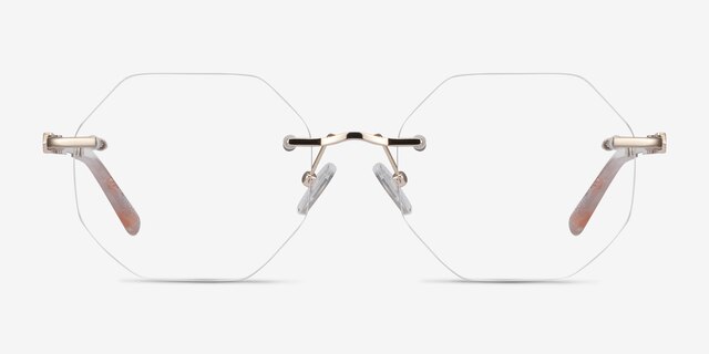Glas Doré MétalMontures de lunettes de vue d'EyeBuyDirect, Vue de Face