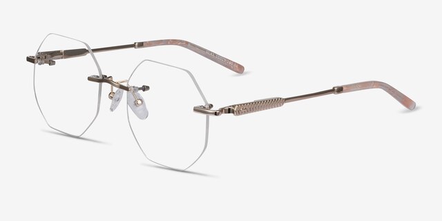 Glas Doré MétalMontures de lunettes de vue d'EyeBuyDirect, Vue d'Angle