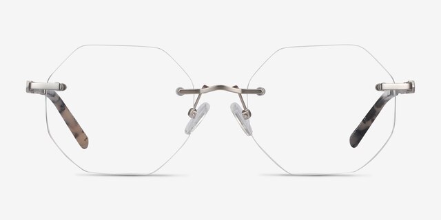 Glas Silver MetalEyeglass Frames from EyeBuyDirect, Front View