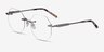 Glas Silver MetalEyeglass Frames from EyeBuyDirect, Angle View