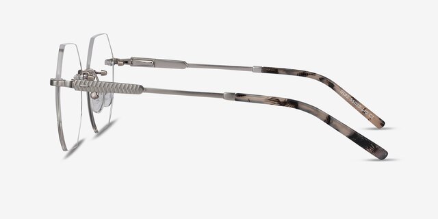Glas Silver MetalEyeglass Frames from EyeBuyDirect, Side View