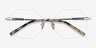 Glas Silver MetalEyeglass Frames from EyeBuyDirect, Closed View