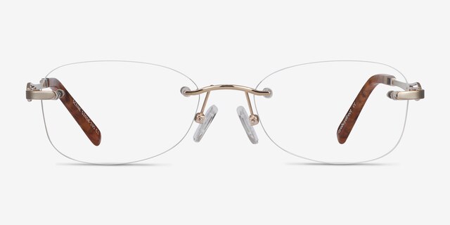 Scene Gold MetalEyeglass Frames from EyeBuyDirect, Front View
