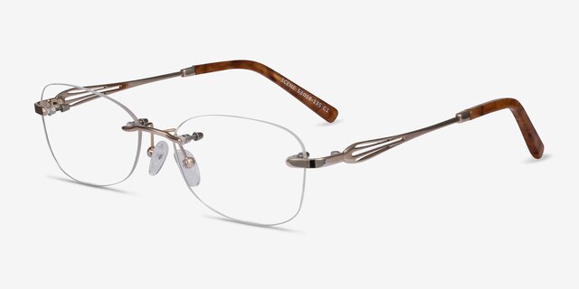 Scene Gold MetalEyeglass Frames from EyeBuyDirect, Angle View