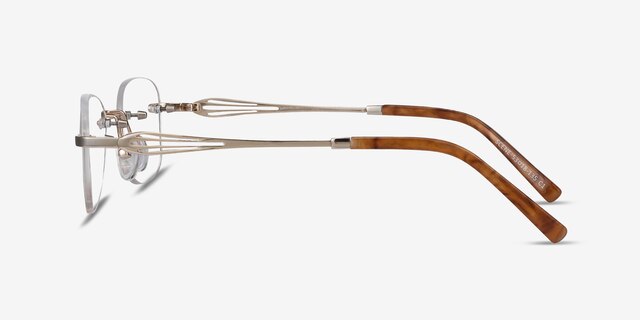 Scene Gold MetalEyeglass Frames from EyeBuyDirect, Side View