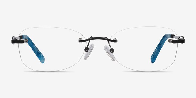 Scene Black MetalEyeglass Frames from EyeBuyDirect, Front View